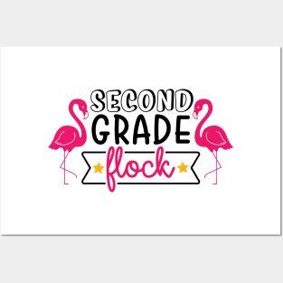 Second Grade Flock Funny Kids School Back to School Posters and Art